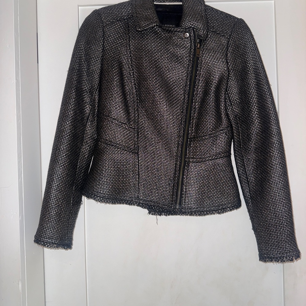 Banana Republic Metallic-Textured Black Jacket
